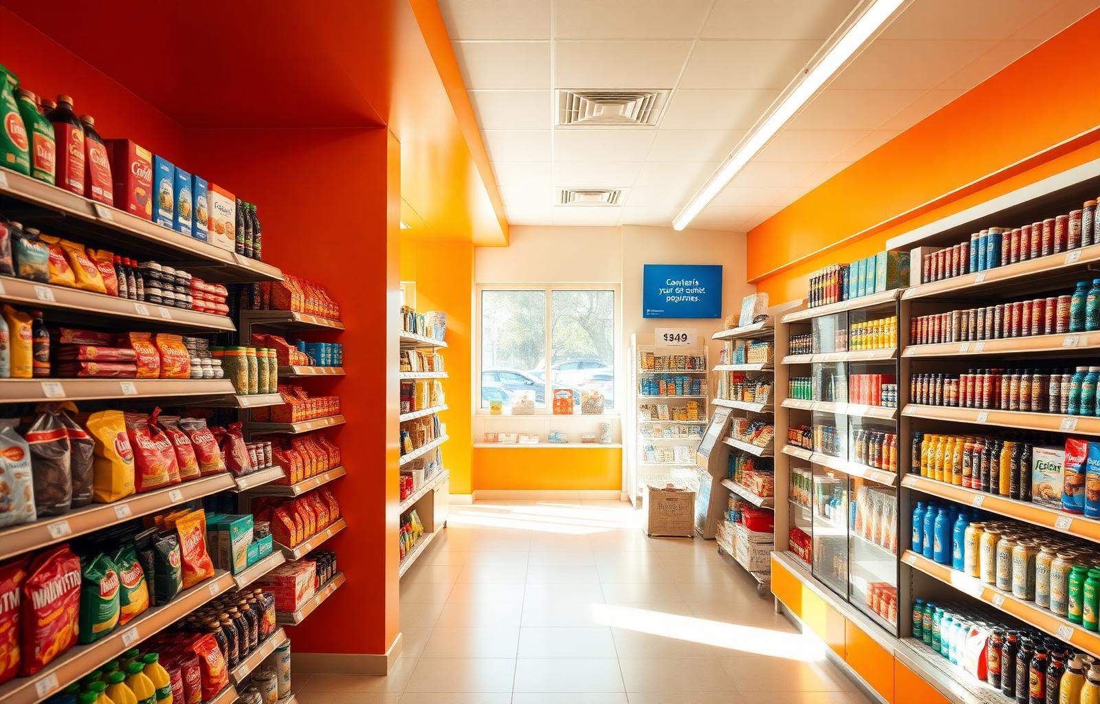 Bright interior of Good Neighbors Mini Market